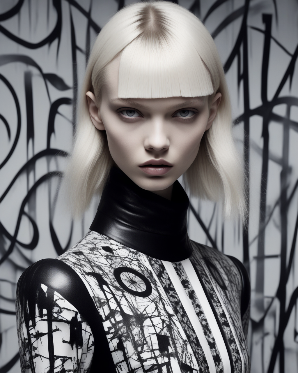 07226-344519304-close up portrait, Sasha Luss, Chaotic black and white patterns, asymmetrical silhouettes, deranged tailoring, surrealistic haut.png